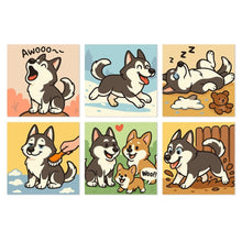 Cargar imagen en el visor de la galería, Mini Serie Pintar por Números 20x20cm (6 piezas) - Espíritu Husky Figured'Art