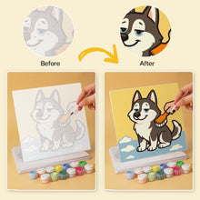 Cargar imagen en el visor de la galería, Mini Serie Pintar por Números 20x20cm (6 piezas) - Espíritu Husky