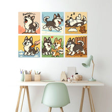 Cargar imagen en el visor de la galería, Mini Serie Pintar por Números 20x20cm (6 piezas) - Espíritu Husky