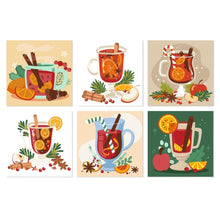 Cargar imagen en el visor de la galería, Mini Serie Pintar por Números 20x20cm (6 piezas) - Bebidas de invierno especiadas Figured'Art