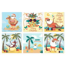 Cargar imagen en el visor de la galería, Mini Serie Pintar por Números 20x20cm (6 piezas) - Navidad tropical Figured'Art