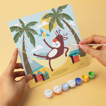 Cargar imagen en el visor de la galería, Mini Serie Pintar por Números 20x20cm (6 piezas) - Navidad tropical