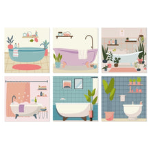 Cargar imagen en el visor de la galería, Mini Serie Pintar por Números 20x20cm (6 piezas) - Baño y estilo Figured'Art