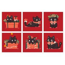 Cargar imagen en el visor de la galería, Mini Serie Pintar por Números 20x20cm (6 piezas) - Pequeños gatos felices Figured'Art