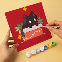 Cargar imagen en el visor de la galería, Mini Serie Pintar por Números 20x20cm (6 piezas) - Pequeños gatos felices
