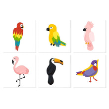 Cargar imagen en el visor de la galería, Mini Serie Pintar por Números 20x20cm (6 piezas) - Aves tropicales Figured'Art