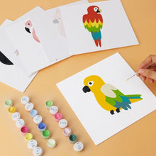 Cargar imagen en el visor de la galería, Mini Serie Pintar por Números 20x20cm (6 piezas) - Aves tropicales
