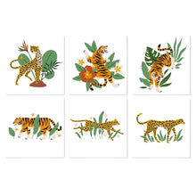 Cargar imagen en el visor de la galería, Mini Serie Pintar por Números 20x20cm (6 piezas) - Tigre de la jungla Figured'Art