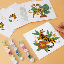 Cargar imagen en el visor de la galería, Mini Serie Pintar por Números 20x20cm (6 piezas) - Tigre de la jungla