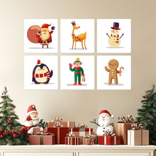 Cargar imagen en el visor de la galería, Mini Serie Pintar por Números 20x20cm (6 piezas) - Pequeños amigos navideños