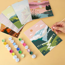 Cargar imagen en el visor de la galería, Mini Serie Pintar por Números 15x20cm (6 piezas) - Paleta de la naturaleza