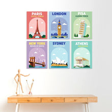 Cargar imagen en el visor de la galería, Mini Serie Pintar por Números 15x20cm (6 piezas) - Monumentos del mundo