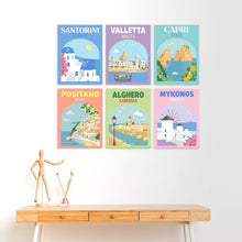 Cargar imagen en el visor de la galería, Mini Serie Pintar por Números 15x20cm (6 piezas) - Escapadas mediterráneas
