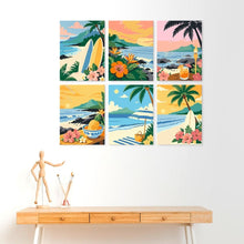Cargar imagen en el visor de la galería, Mini Serie Pintar por Números 15x20cm (6 piezas) - Verano sin fin
