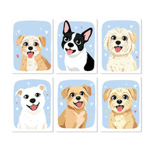 Cargar imagen en el visor de la galería, Mini Serie Pintar por Números 15x20cm (6 piezas) - Retratos de perros Figured'Art