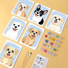 Cargar imagen en el visor de la galería, Mini Serie Pintar por Números 15x20cm (6 piezas) - Retratos de perros