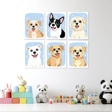 Cargar imagen en el visor de la galería, Mini Serie Pintar por Números 15x20cm (6 piezas) - Retratos de perros