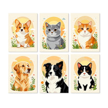 Cargar imagen en el visor de la galería, Mini Serie Pintar por Números 15x20cm (6 piezas) - Retratos de animales Figured'Art