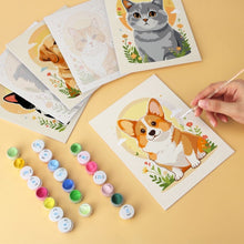 Cargar imagen en el visor de la galería, Mini Serie Pintar por Números 15x20cm (6 piezas) - Retratos de animales