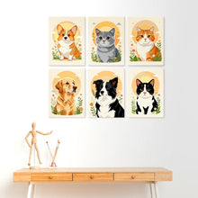 Cargar imagen en el visor de la galería, Mini Serie Pintar por Números 15x20cm (6 piezas) - Retratos de animales