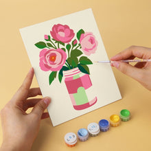 Cargar imagen en el visor de la galería, Mini Serie Pintar por Números 15x20cm (6 piezas) - Jarrones de flores rústicos