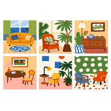 Cargar imagen en el visor de la galería, Mini Serie Pintar por Números 20x20cm (6 piezas) - Habitaciones encantadoras Figured'Art
