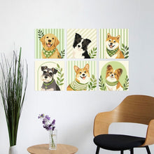 Cargar imagen en el visor de la galería, Mini Serie Pintar por Números 20x20cm (6 piezas) - Retratos de perros pastel