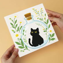 Cargar imagen en el visor de la galería, Mini Serie Pintar por Números 20x20cm (6 piezas) - Gatos negros botánicos