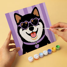 Cargar imagen en el visor de la galería, Mini Serie Pintar por Números 20x20cm (6 piezas) - Galería de cachorros con estilo