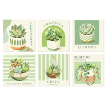 Cargar imagen en el visor de la galería, Mini Serie Pintar por Números 20x20cm (6 piezas) - Jardín de suculentas Figured'Art