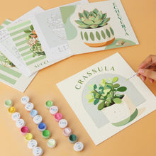Cargar imagen en el visor de la galería, Mini Serie Pintar por Números 20x20cm (6 piezas) - Jardín de suculentas