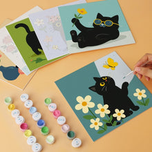 Cargar imagen en el visor de la galería, Mini Serie Pintar por Números 20x20cm (6 piezas) - Gatos y flores