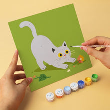Cargar imagen en el visor de la galería, Mini Serie Pintar por Números 20x20cm (6 piezas) - Gatos y flores