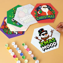 Cargar imagen en el visor de la galería, Mini Serie Pintar por Números - Hexágonos (6 piezas) - Ambiente navideño