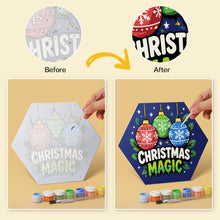 Cargar imagen en el visor de la galería, Mini Serie Pintar por Números - Hexágonos (6 piezas) - Ambiente navideño