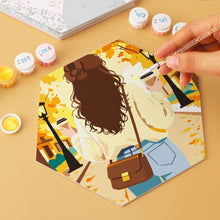 Cargar imagen en el visor de la galería, Mini Serie Pintar por Números - Hexágonos (6 piezas) - Mujer junto al mar