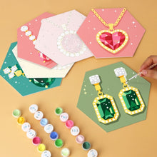 Cargar imagen en el visor de la galería, Mini Serie Pintar por Números - Hexágonos (6 piezas) - Gemas preciosas