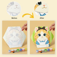 Cargar imagen en el visor de la galería, Mini Serie Pintar por Números - Hexágonos (6 piezas) - Amigos gatos disfrazados