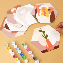 Cargar imagen en el visor de la galería, Mini Serie Pintar por Números - Hexágonos (6 piezas) - Musa de terracota