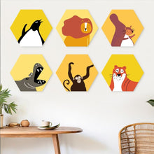 Cargar imagen en el visor de la galería, Mini Serie Pintar por Números - Hexágonos (6 piezas) - Formas de animales salvajes