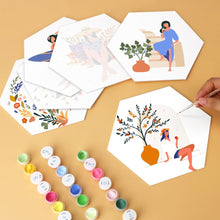 Cargar imagen en el visor de la galería, Mini Serie Pintar por Números - Hexágonos (6 piezas) - Naturaleza y gracia