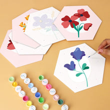 Cargar imagen en el visor de la galería, Mini Serie Pintar por Números - Hexágonos (6 piezas) - Pétalos delicados