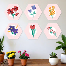 Cargar imagen en el visor de la galería, Mini Serie Pintar por Números - Hexágonos (6 piezas) - Pétalos delicados