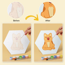 Cargar imagen en el visor de la galería, Mini Serie Pintar por Números - Hexágonos (6 piezas) - Pequeños gatos