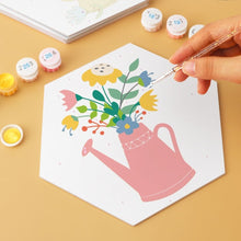 Cargar imagen en el visor de la galería, Mini Serie Pintar por Números - Hexágonos (6 piezas) - Flores de regadera 2