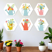 Cargar imagen en el visor de la galería, Mini Serie Pintar por Números - Hexágonos (6 piezas) - Flores de regadera 2