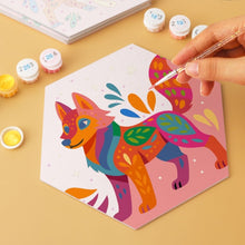 Cargar imagen en el visor de la galería, Mini Serie Pintar por Números - Hexágonos (6 piezas) - Set de animales bohemios
