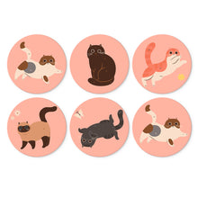 Cargar imagen en el visor de la galería, Mini Serie Pintar por Números - discos de Ø20cm (6 piezas) - Los gatos curiosos Figured'Art