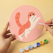 Cargar imagen en el visor de la galería, Mini Serie Pintar por Números - discos de Ø20cm (6 piezas) - Los gatos curiosos