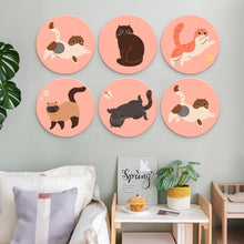 Cargar imagen en el visor de la galería, Mini Serie Pintar por Números - discos de Ø20cm (6 piezas) - Los gatos curiosos
